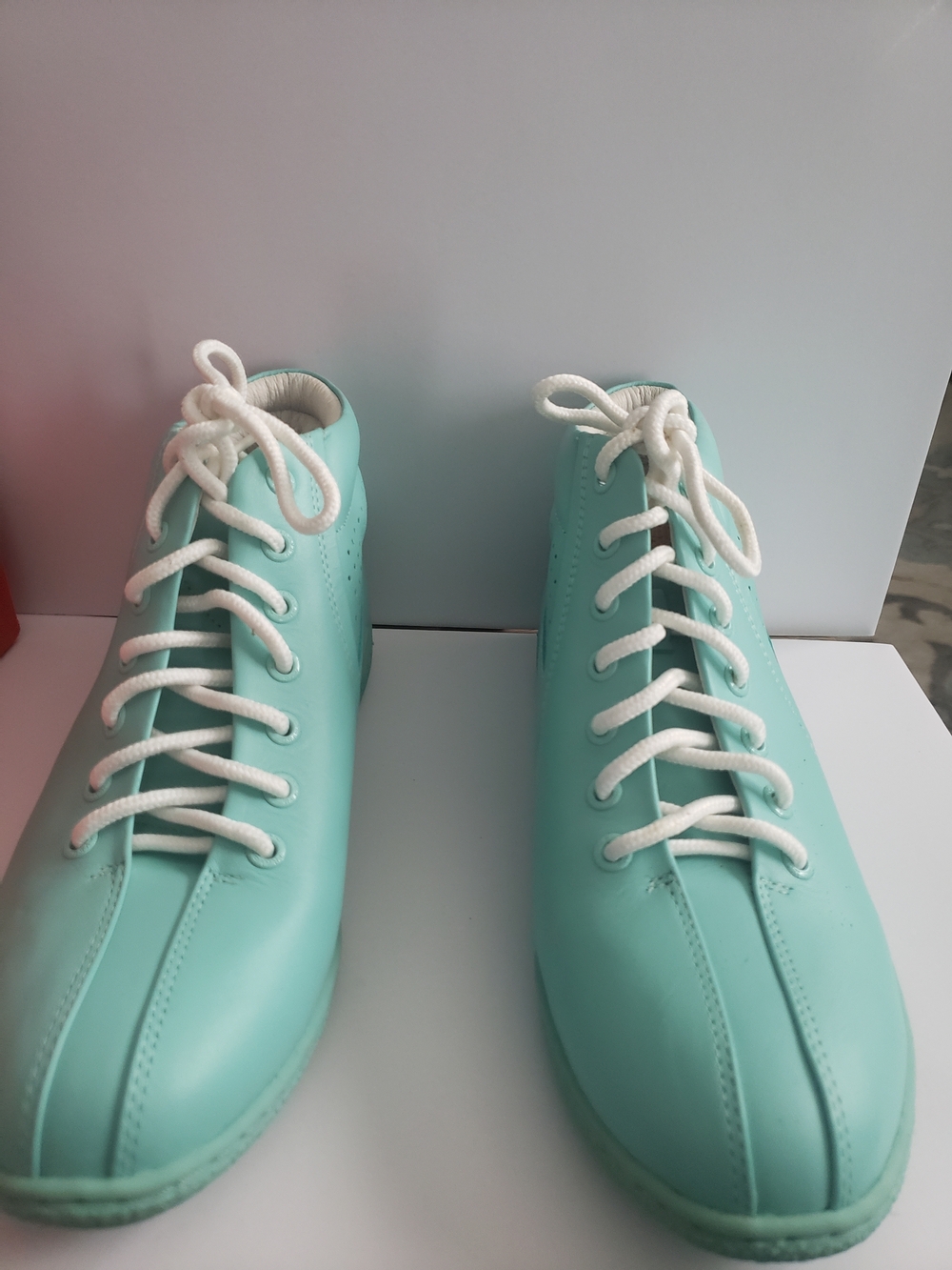Mint Green Lace-Up High-Top Sneakers